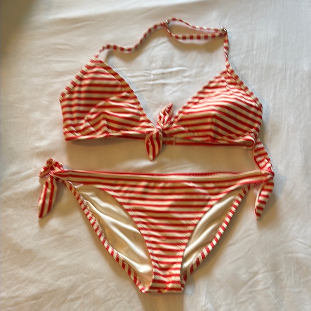 GAP Red and White Striped Bikini